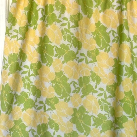 Jones Studio Wms 1X Yellow Green Floral Cotton Pull On Skirt Summer Picnic - Picture 7 of 9